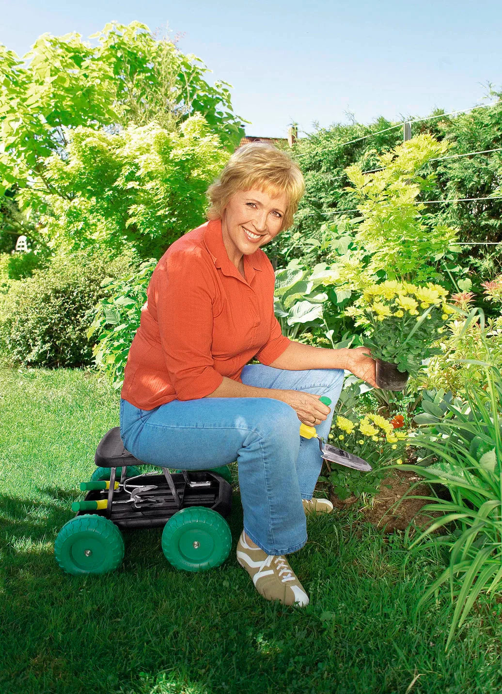 Rollsitz mit stabilem Stahlrohrgestell