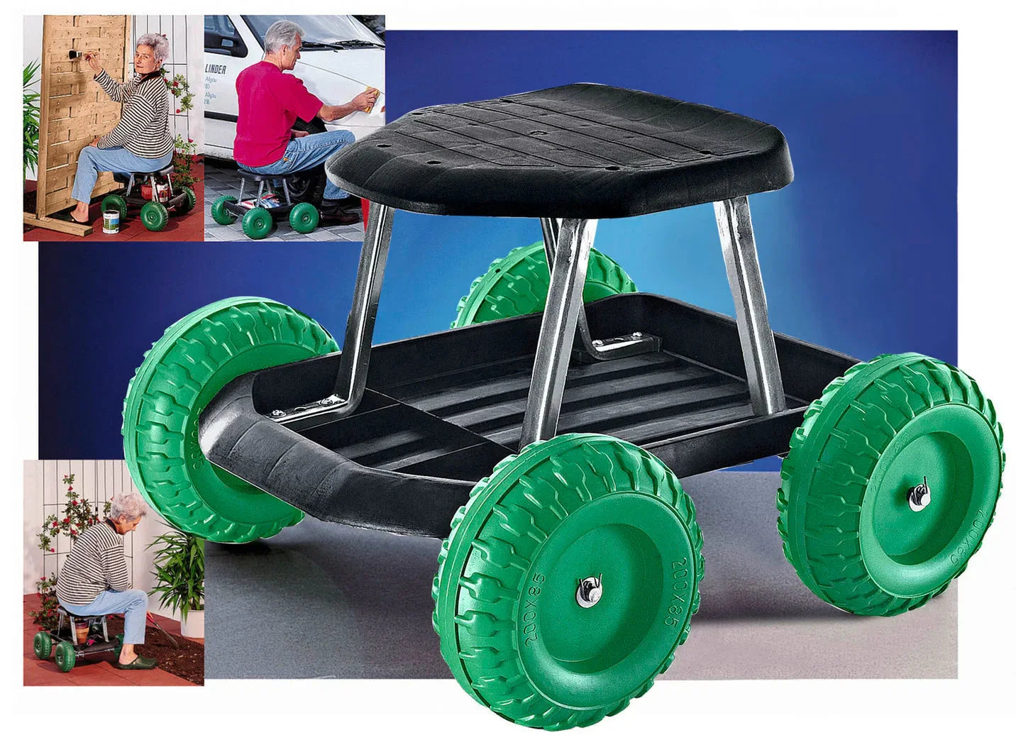 Rollsitz mit stabilem Stahlrohrgestell